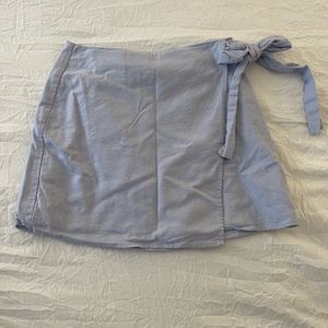 Forever 21 Blue Linen Skirt with Tie